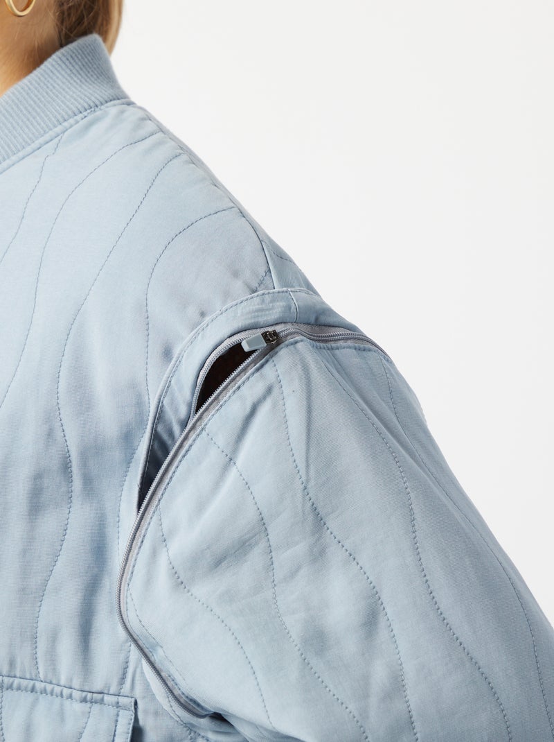 Veste matelassée 2 en 1 avec manches amovibles BLEU - Kiabi