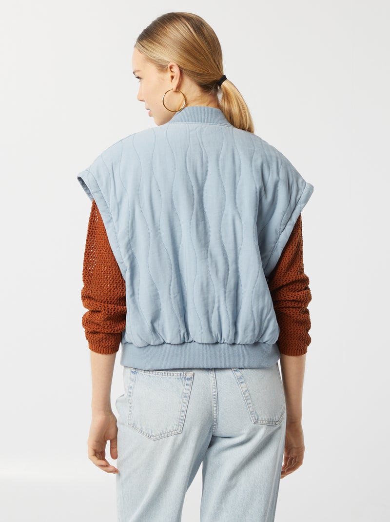 Veste matelassée 2 en 1 avec manches amovibles BLEU - Kiabi