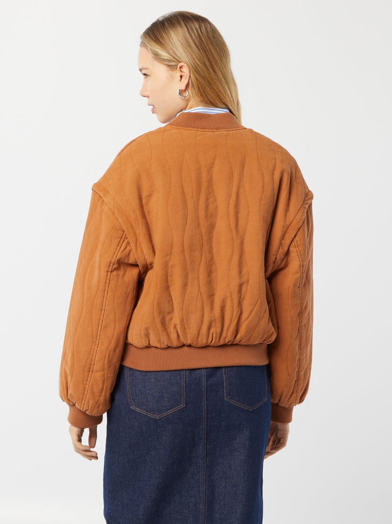 Veste matelassée 2 en 1 avec manches amovibles MARRON - Kiabi