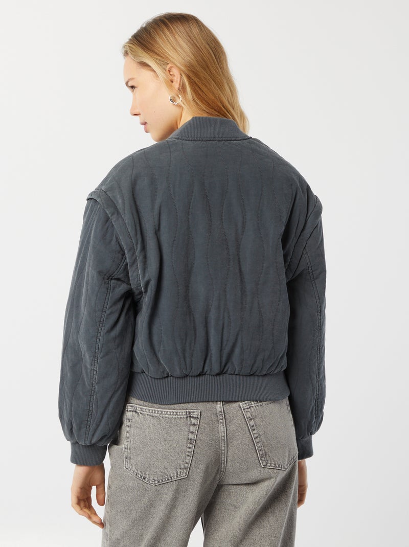 Veste matelassée 2 en 1 avec manches amovibles NOIR - Kiabi