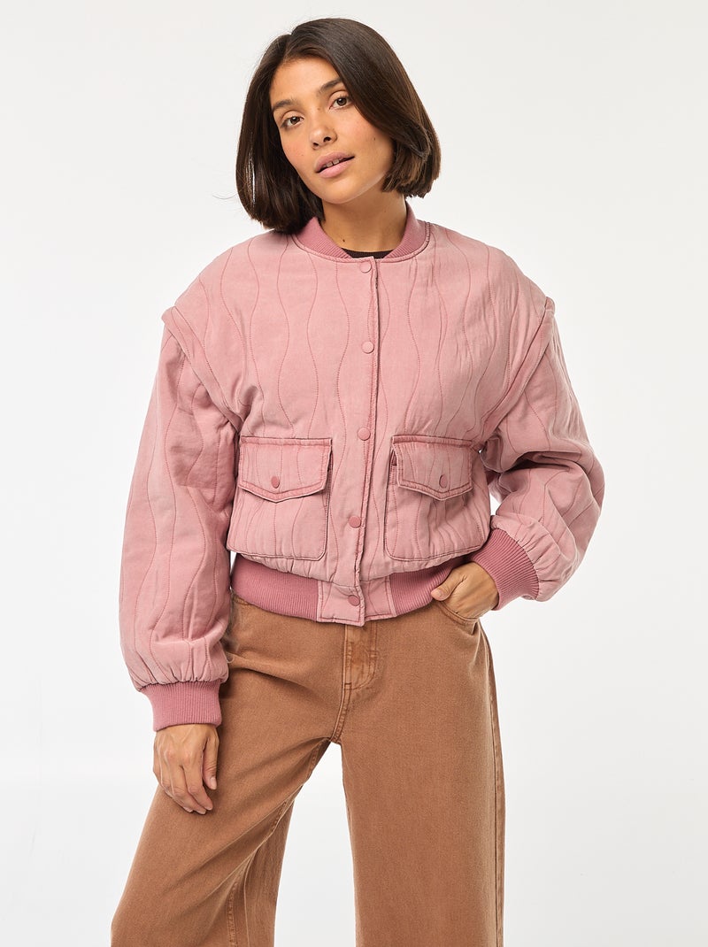 Veste matelassée 2 en 1 avec manches amovibles Rose - Kiabi