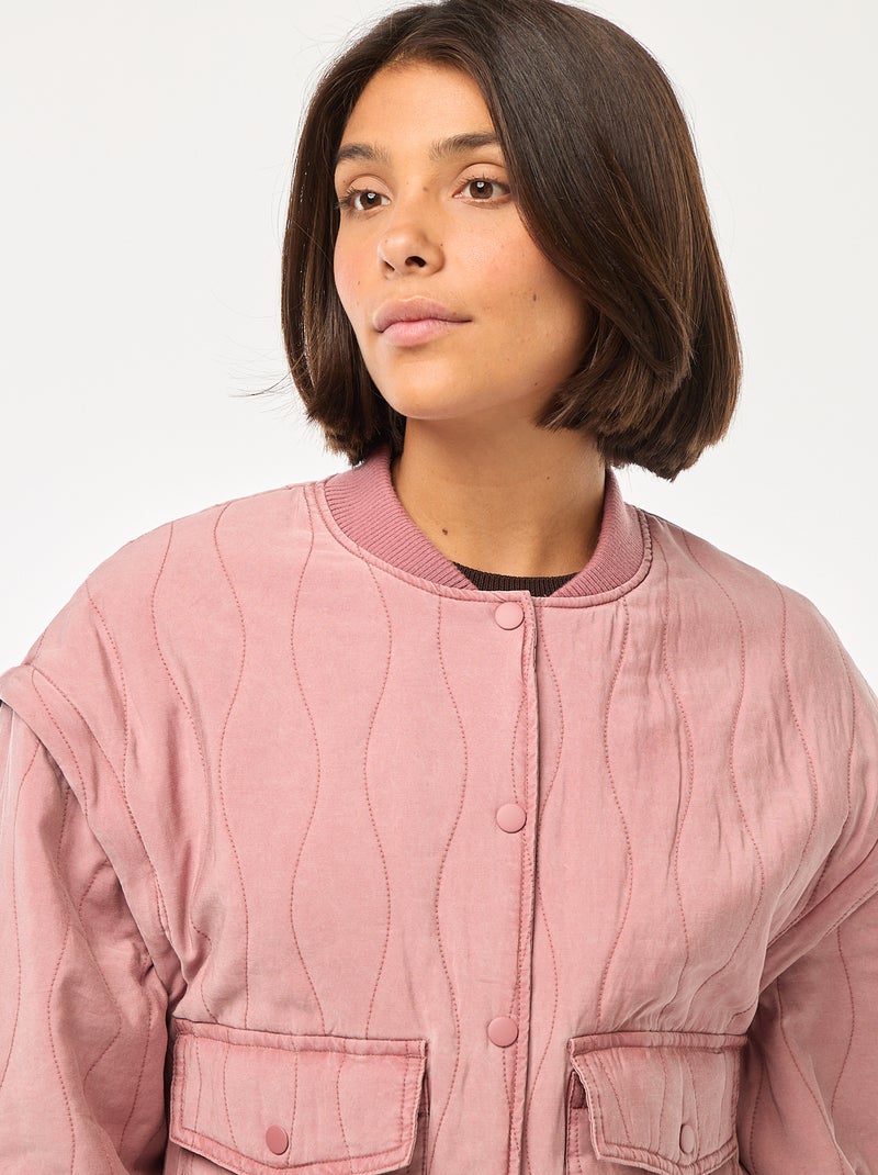 Veste matelassée 2 en 1 avec manches amovibles Rose - Kiabi