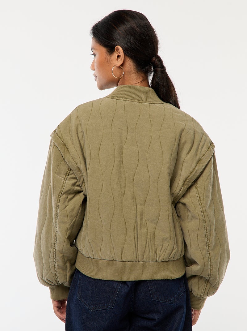 Veste matelassée 2 en 1 avec manches amovibles Vert - Kiabi