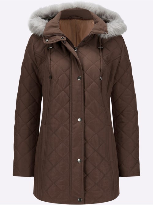 Veste matelassée à capuche avec col montant et poches raglan - Taille standard - Moda Vilona - Kiabi Veste matelassée à capuche avec col montant et poches raglan - Taille standard - Moda Vilona - Kiabi