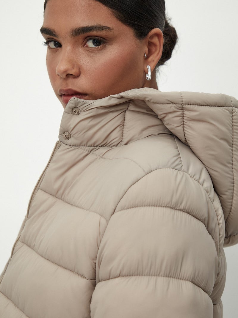 Veste matelassée à capuche Beige - Kiabi
