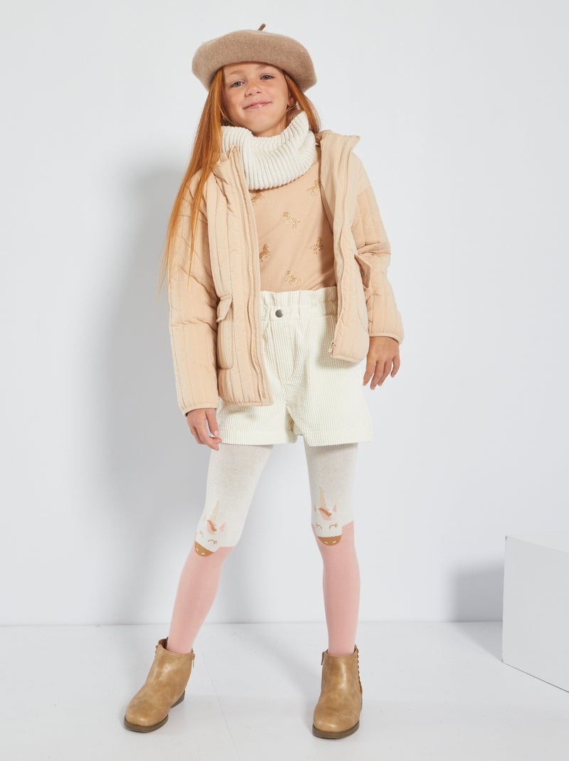 Veste matelassée à capuche Beige - Kiabi