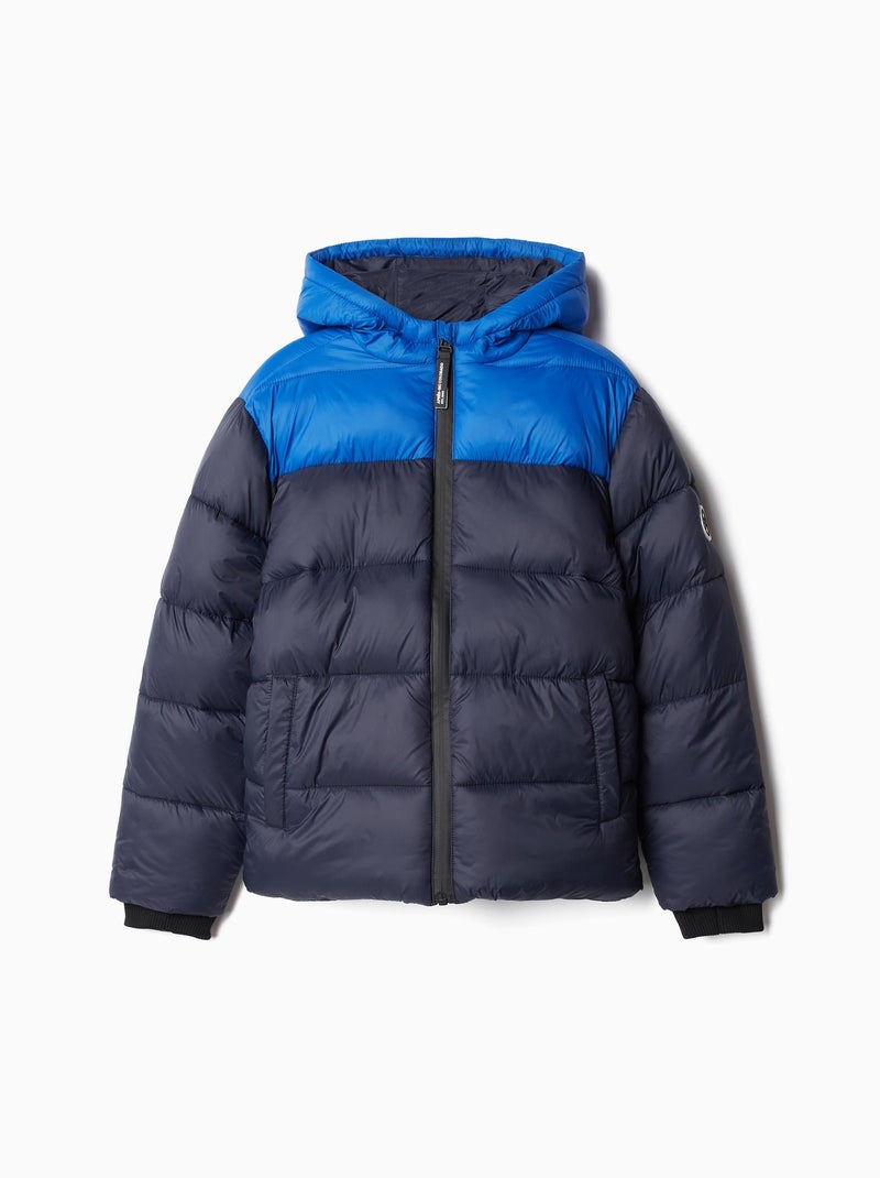 Veste matelassée à capuche Bleu - Kiabi