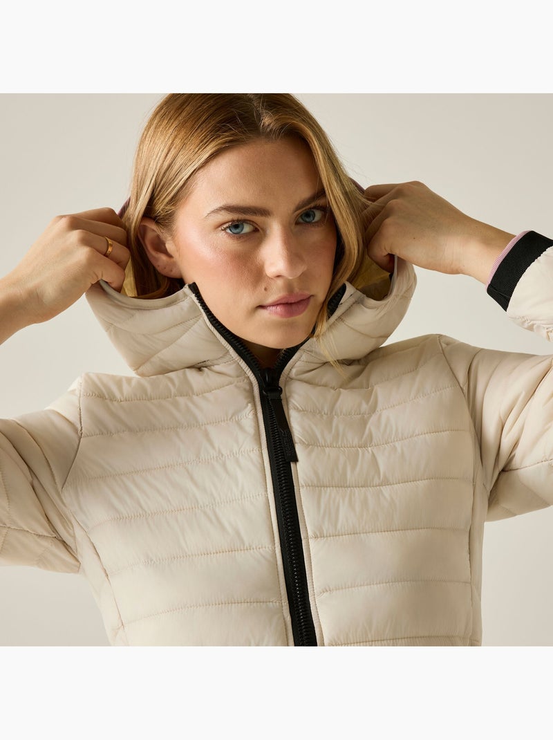 Veste matelassée à capuche motif/style détail contrasté haile - regatta Beige clair - Kiabi