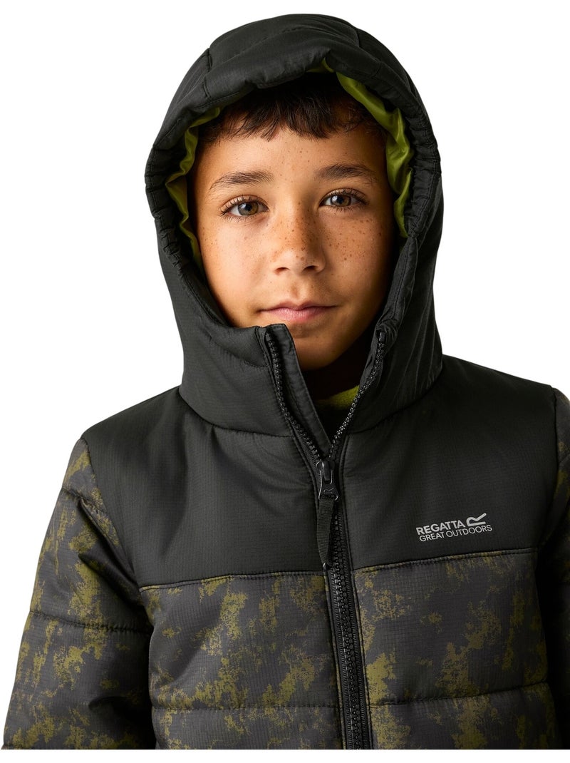 Veste matelassée à capuche motif/style usé lofthouse - regatta Noir Kaki - Kiabi