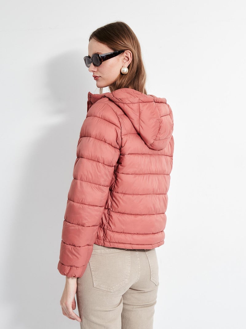 Veste matelassée à capuche Orange - Kiabi