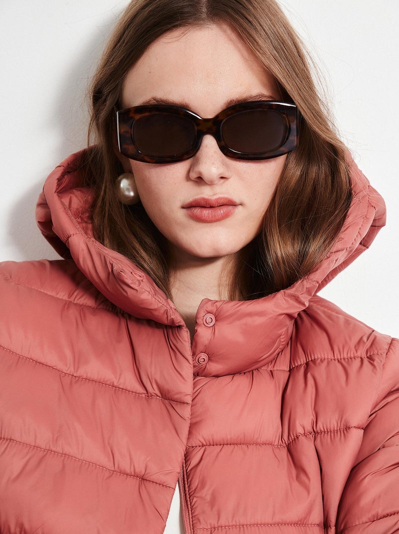 Veste matelassée à capuche Orange - Kiabi