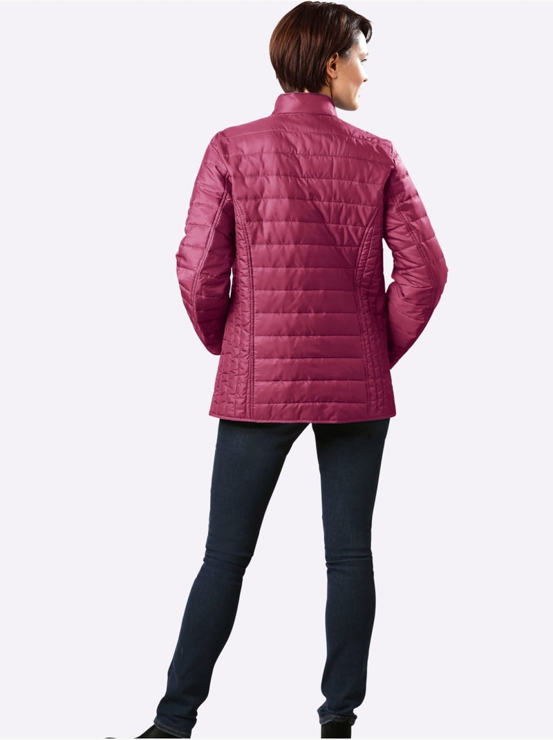 Veste matelassée à col montant et poches cousues - Taille standard - Moda Vilona Bordeaux - Kiabi