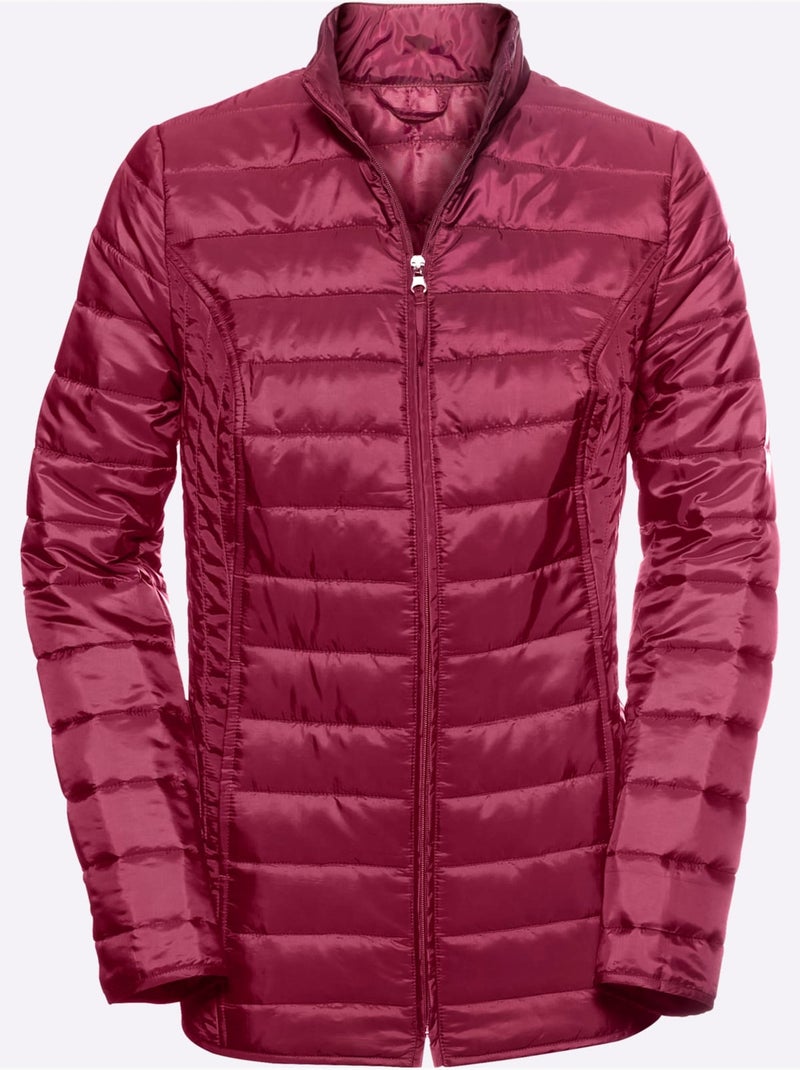 Veste matelassée à col montant et poches cousues - Taille standard - Moda Vilona Bordeaux - Kiabi