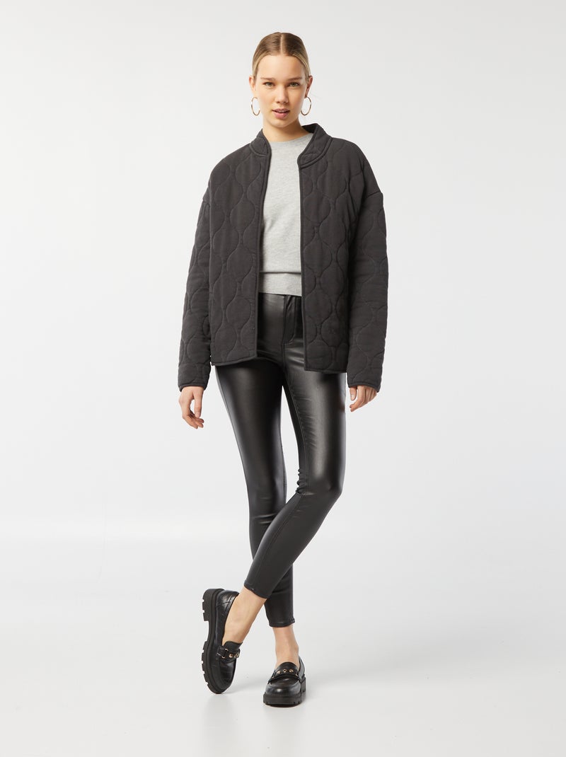 Veste matelassée à pans ouverts Gris - Kiabi