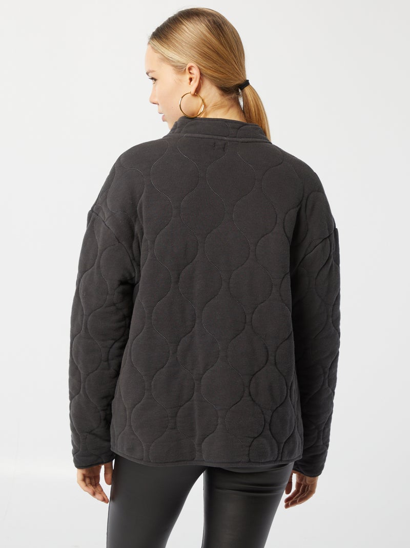 Veste matelassée à pans ouverts Gris - Kiabi