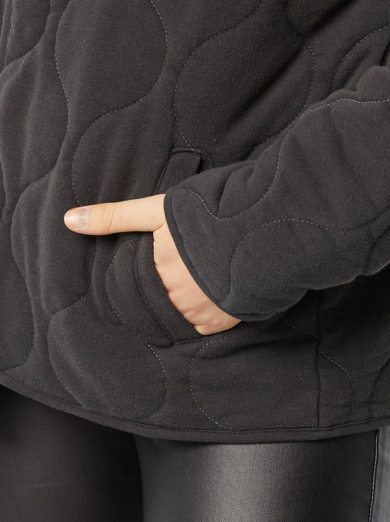 Veste matelassée à pans ouverts Gris - Kiabi