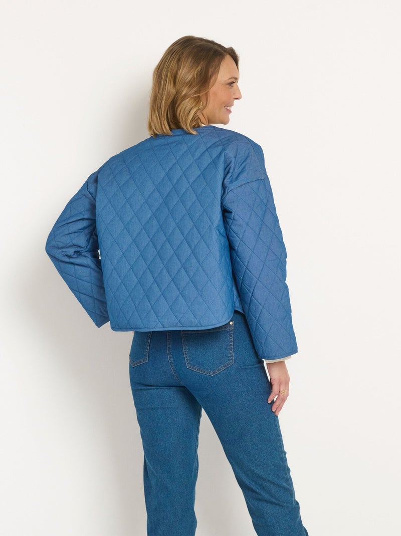 Veste matelassée à pressions en denim Bleu denim - Kiabi