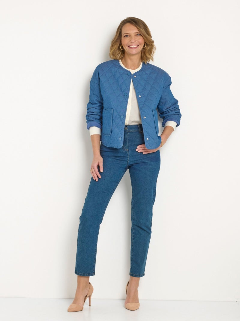 Veste matelassée à pressions en denim Bleu denim - Kiabi