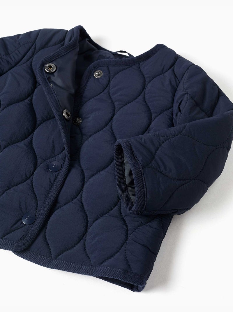 Veste matelassée avec boutons-pression Bleu foncé - Kiabi