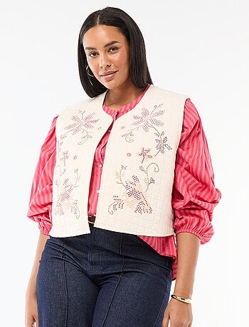 Veste matelassée avec broderies