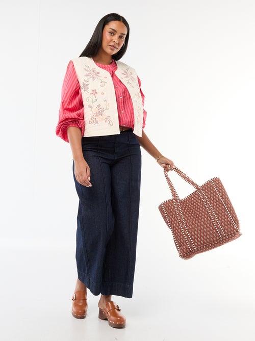 Veste matelassée avec broderies - Kiabi