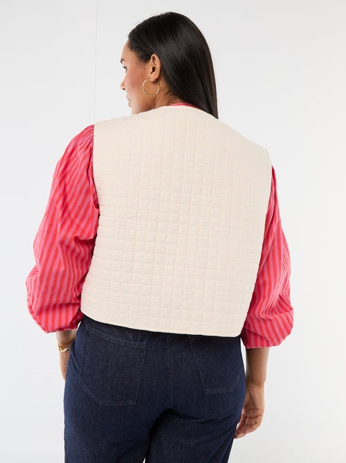 Veste matelassée avec broderies - Kiabi