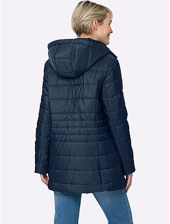 Veste matelassée avec capuche amovible et poches pratiques - taille standard - moda vilona