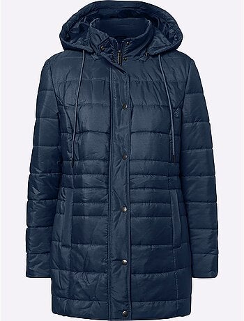 Veste matelassée avec capuche amovible et poches pratiques - taille standard - moda vilona