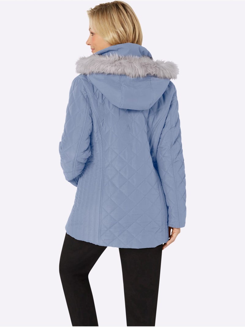 Veste matelassée avec capuche amovible et poches pratiques - Taille standard - Moda Vilona Gris tourterelle - Kiabi