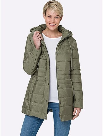 Veste matelassée avec capuche amovible et poches pratiques - taille standard - moda vilona