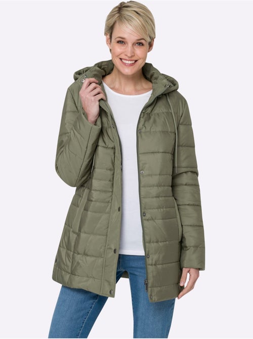 Veste matelassée avec capuche et fentes latérales ajustables - taille standard - moda vilona - Kiabi