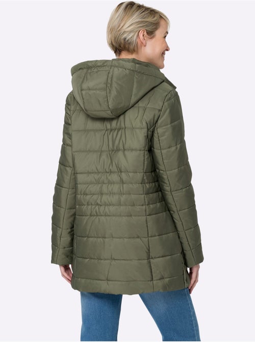 Veste matelassée avec capuche et fentes latérales ajustables - taille standard - moda vilona - Kiabi