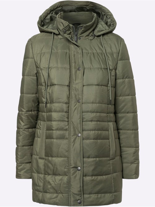 Veste matelassée avec capuche et fentes latérales ajustables - taille standard - moda vilona - Kiabi
