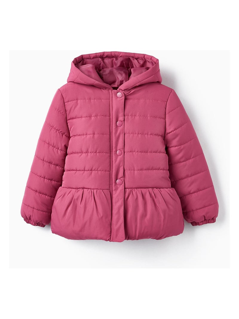 Veste matelassée avec capuche pour fille   DIFFERENT TOGETHER Rose foncé - Kiabi