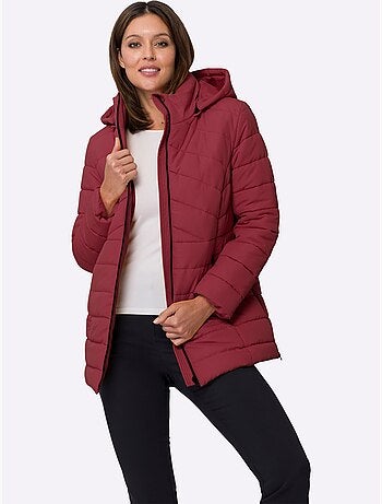 Veste matelassée à capuche avec poches zippées et glissière longue - taille standard - moda vilona