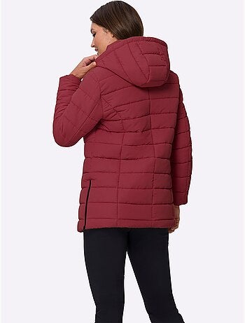 Veste matelassée à capuche avec poches zippées et glissière longue - taille standard - moda vilona