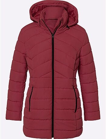 Veste matelassée à capuche avec poches zippées et glissière longue - taille standard - moda vilona
