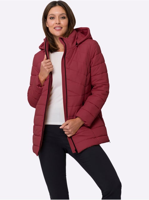 Veste matelassée avec col montant et capuche amovible - taille standard - moda vilona - Kiabi
