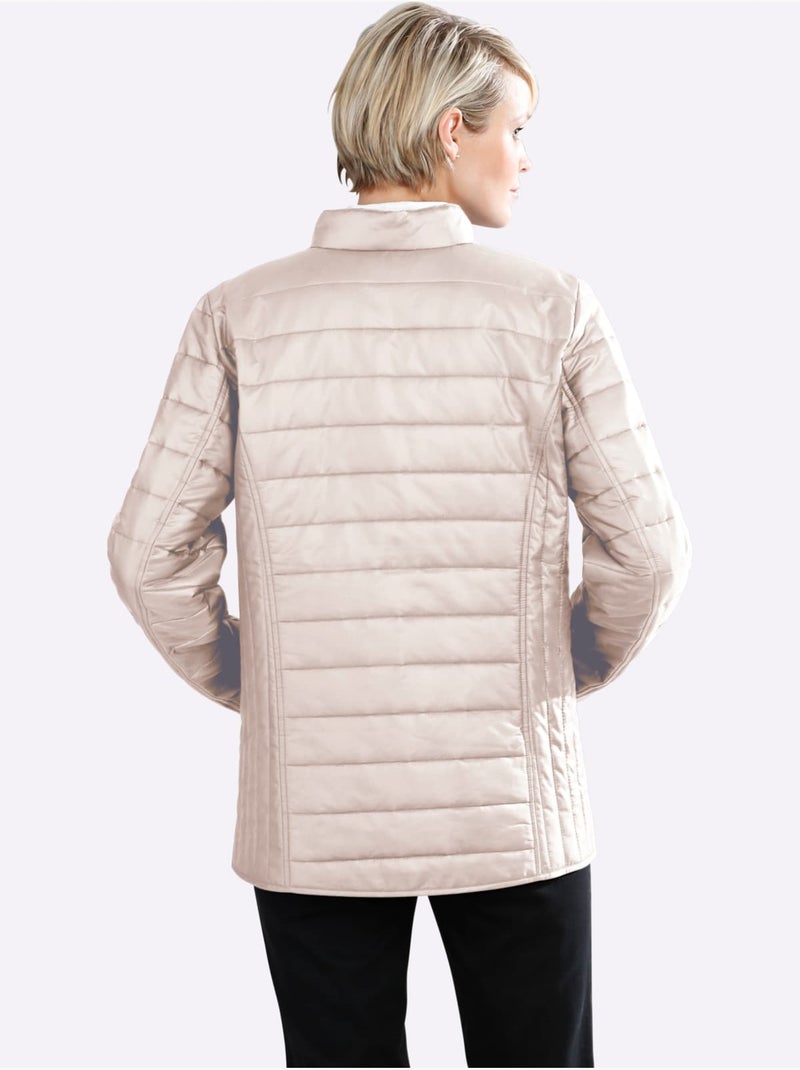 Veste matelassée avec col montant et poches cousues - Taille standard - Moda Vilona Blanc cassé - Kiabi