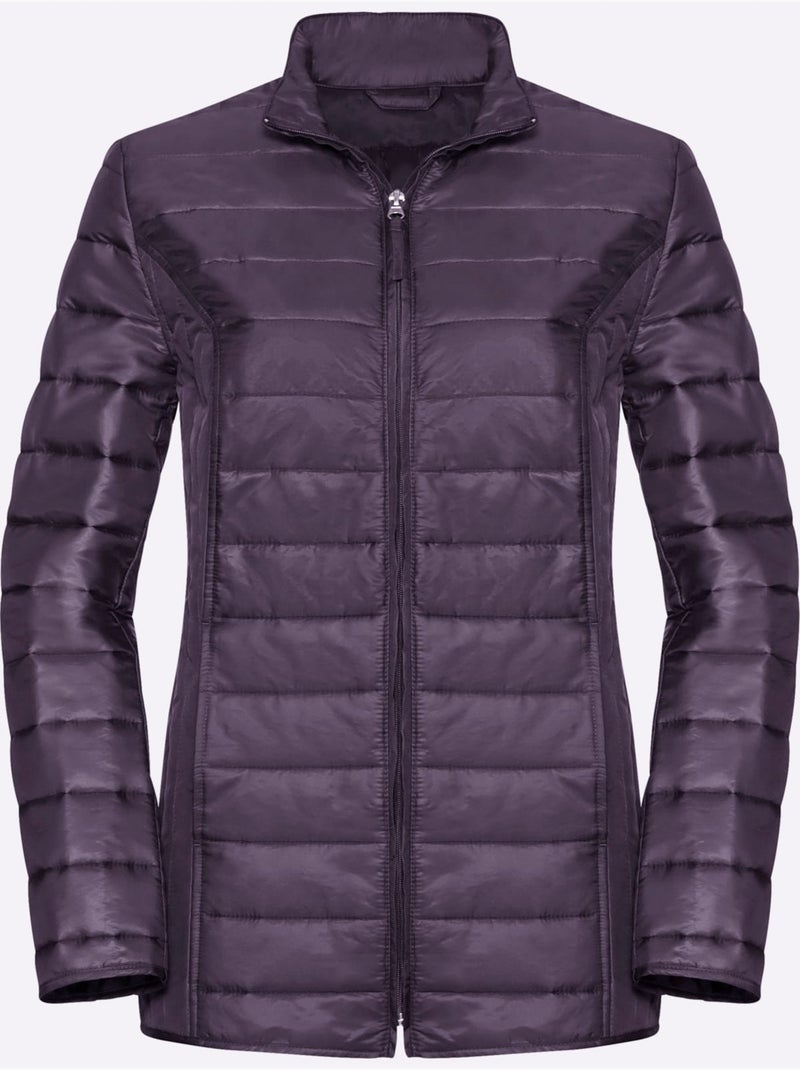 Veste matelassée avec col montant et poches cousues - Taille standard - Moda Vilona Mauve lilas - Kiabi