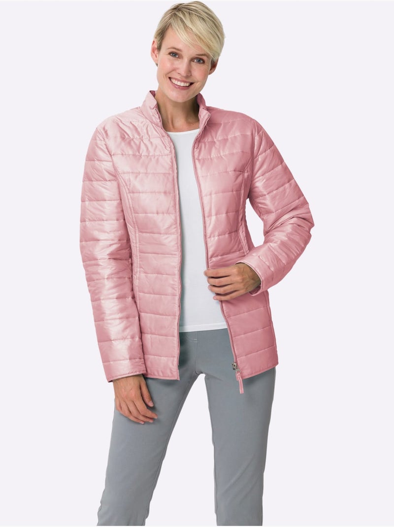 Veste matelassée avec col montant et poches cousues - Taille standard - Moda Vilona Rose - Kiabi