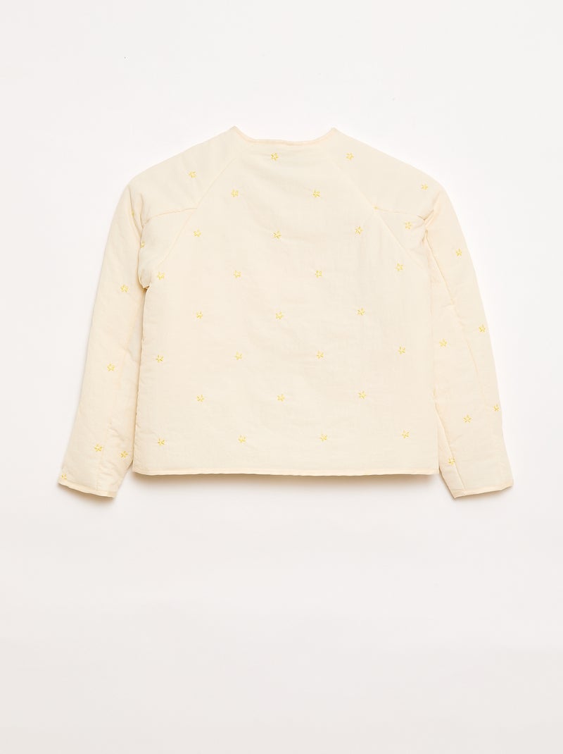 Veste matelassée avec motif brodé Beige - Kiabi