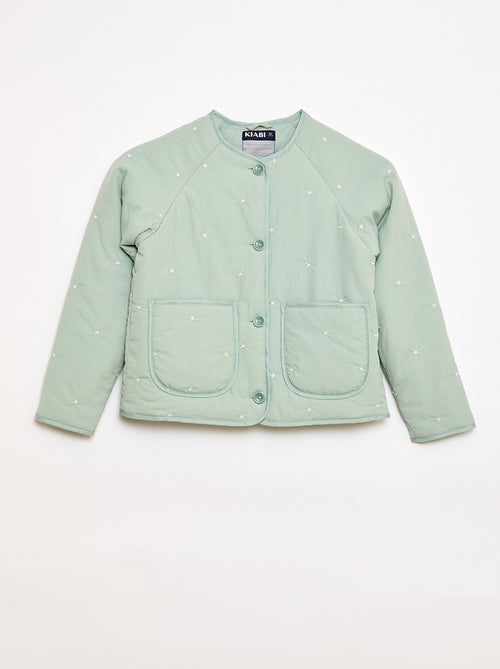 Veste matelassée avec motif brodé - Kiabi