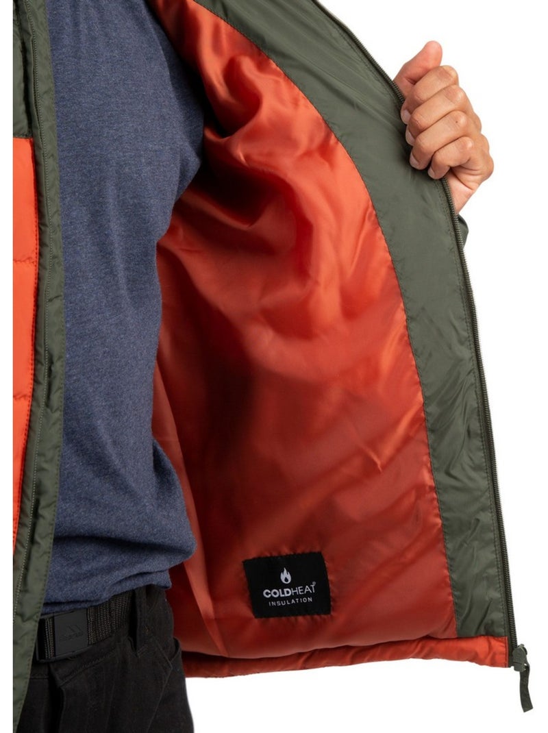 Veste matelassée bicolore à capuche oskar - trespass Noir Kaki - Kiabi