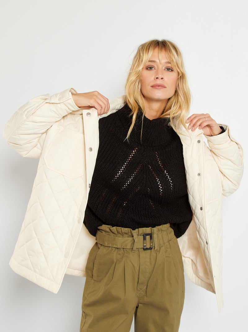 Veste matelassée blanc cassé - Kiabi