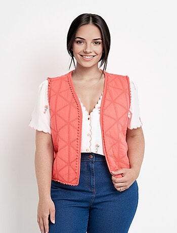 Veste matelassée brodée sans manches - AFIBEL