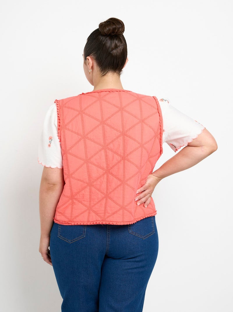 Veste matelassée brodée sans manches - AFIBEL Corail - Kiabi