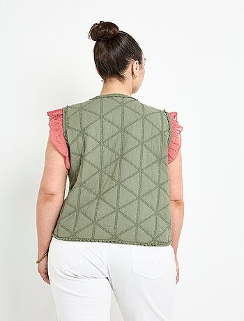 Veste matelassée brodée sans manches - AFIBEL