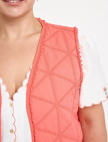 Veste matelassée brodée sans manches