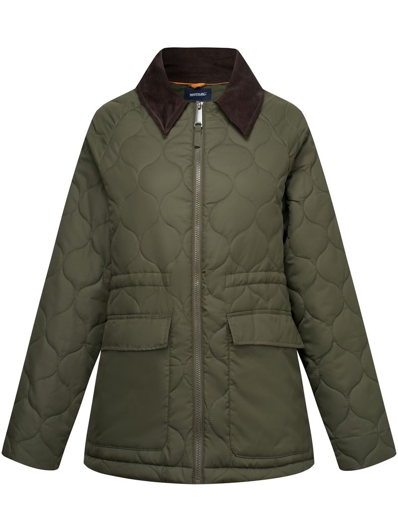 Veste matelassée col rabattu motif/style uni amira - regatta Vert kaki - Kiabi